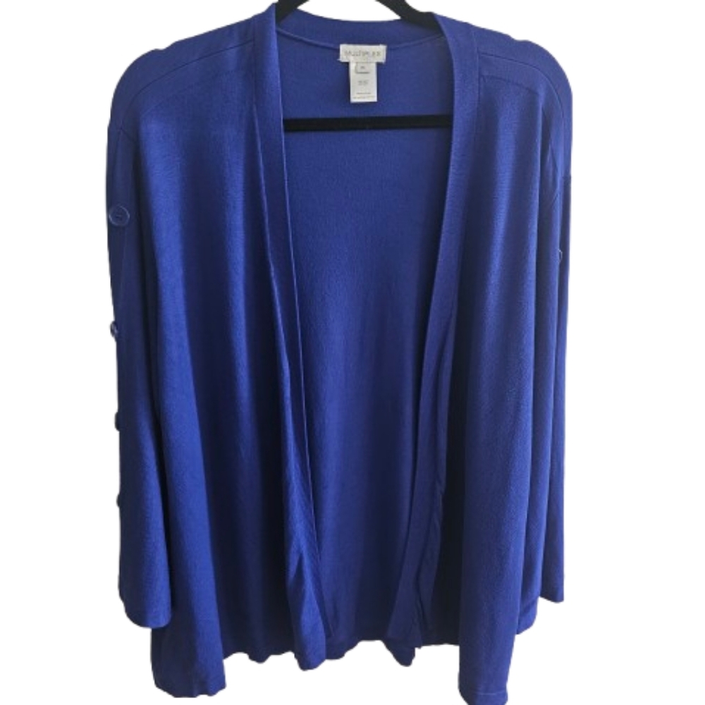 Multiples Royal Blue Women's Sweater Embellished Sleeves